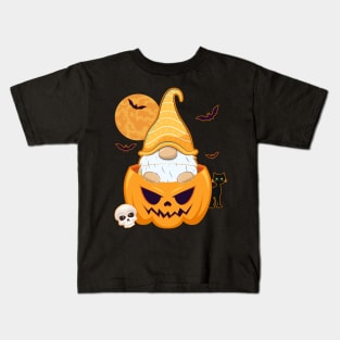 Pumpkin Gnome Cute Halloween Kids T-Shirt